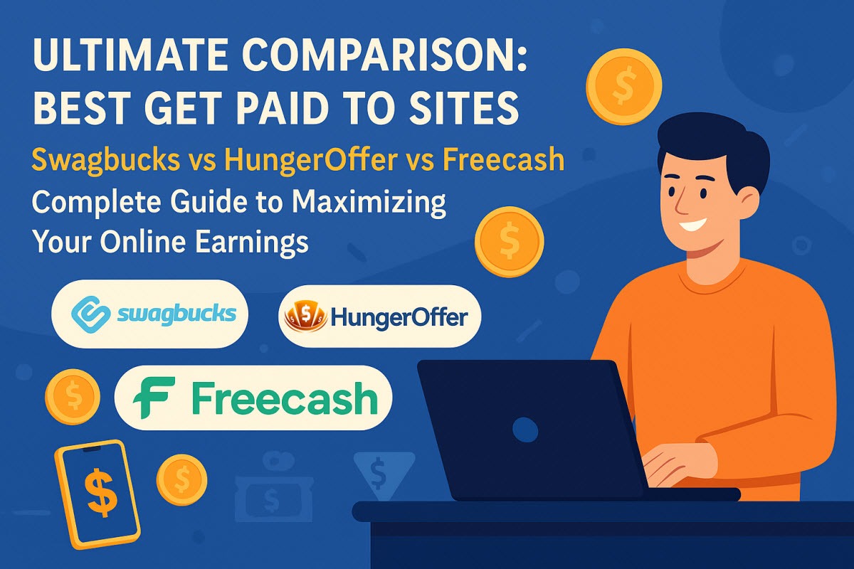 Ultimate Comparison: Best Get Paid To Sites - Swagbucks vs HungerOffer vs Freecash | Complete Guide to Maximizing Your Online Earnings